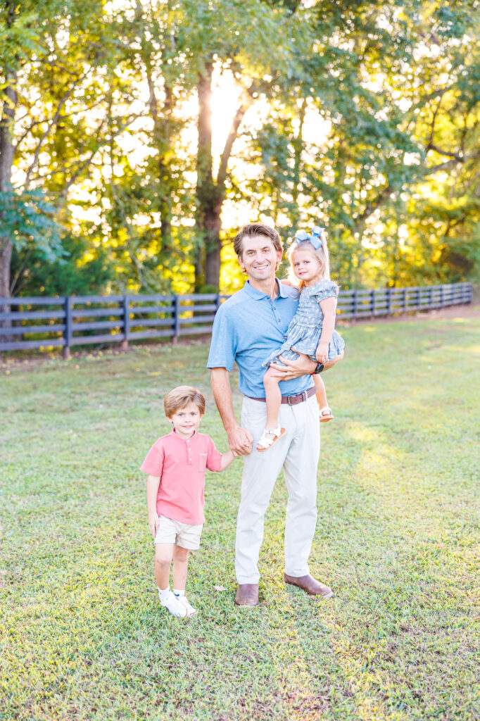 golden hour family session at Sugg Farm