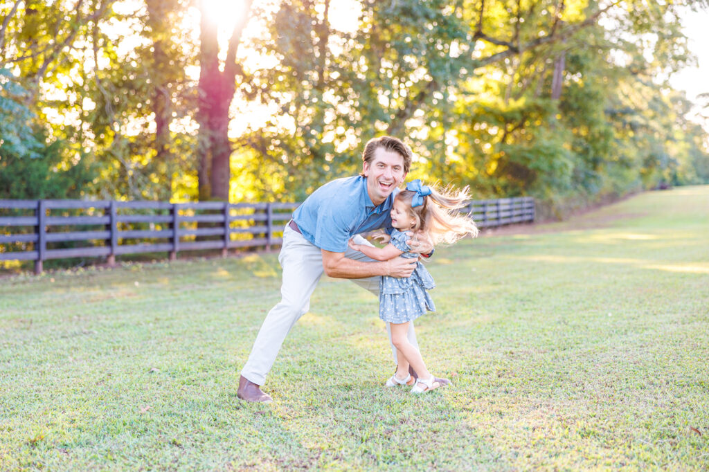 golden hour family session at Sugg Farm