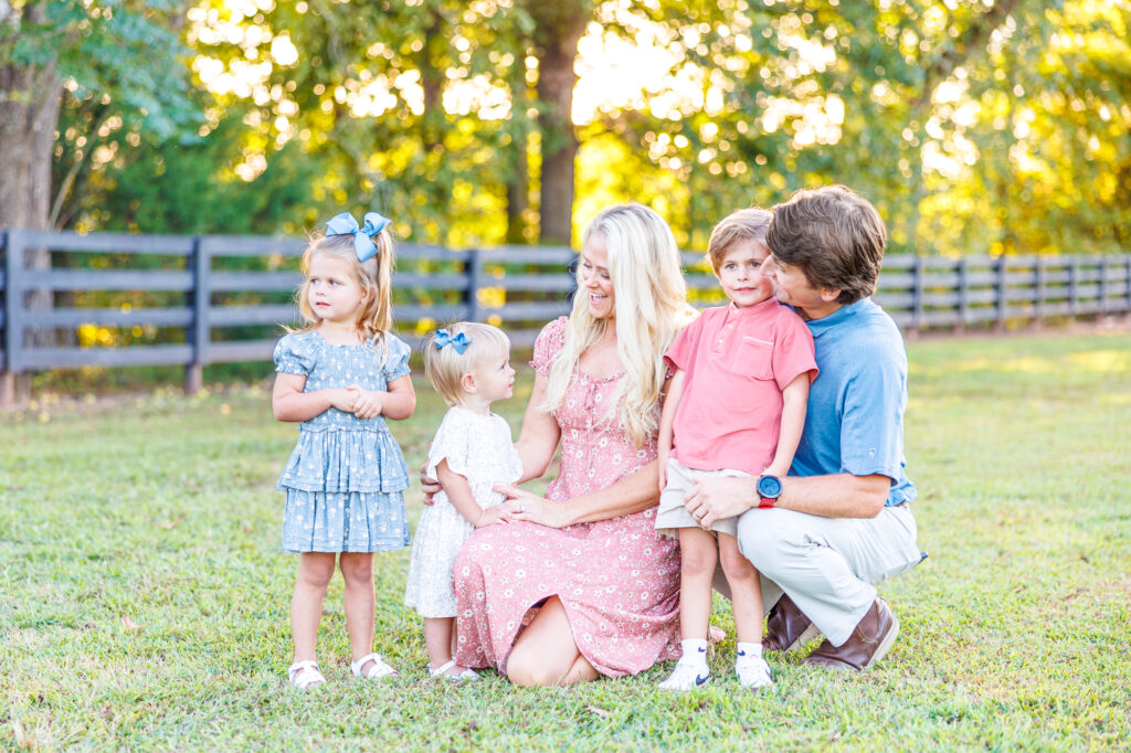 golden hour family session at Sugg Farm