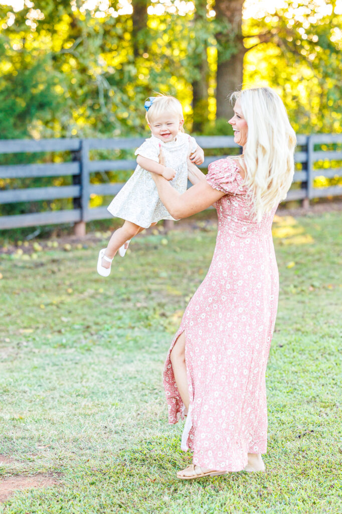golden hour family session at Sugg Farm