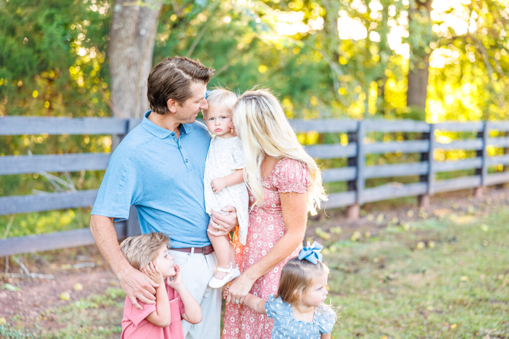 golden hour family session at Sugg Farm