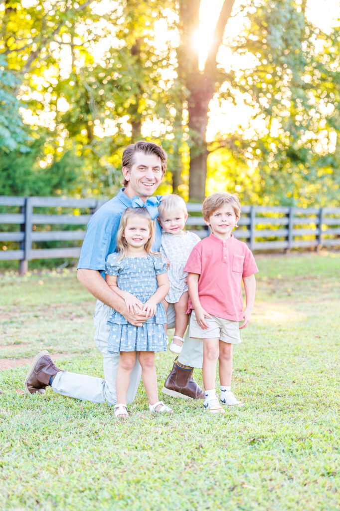 golden hour family session at Sugg Farm