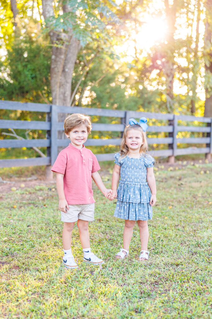 golden hour family session at Sugg Farm