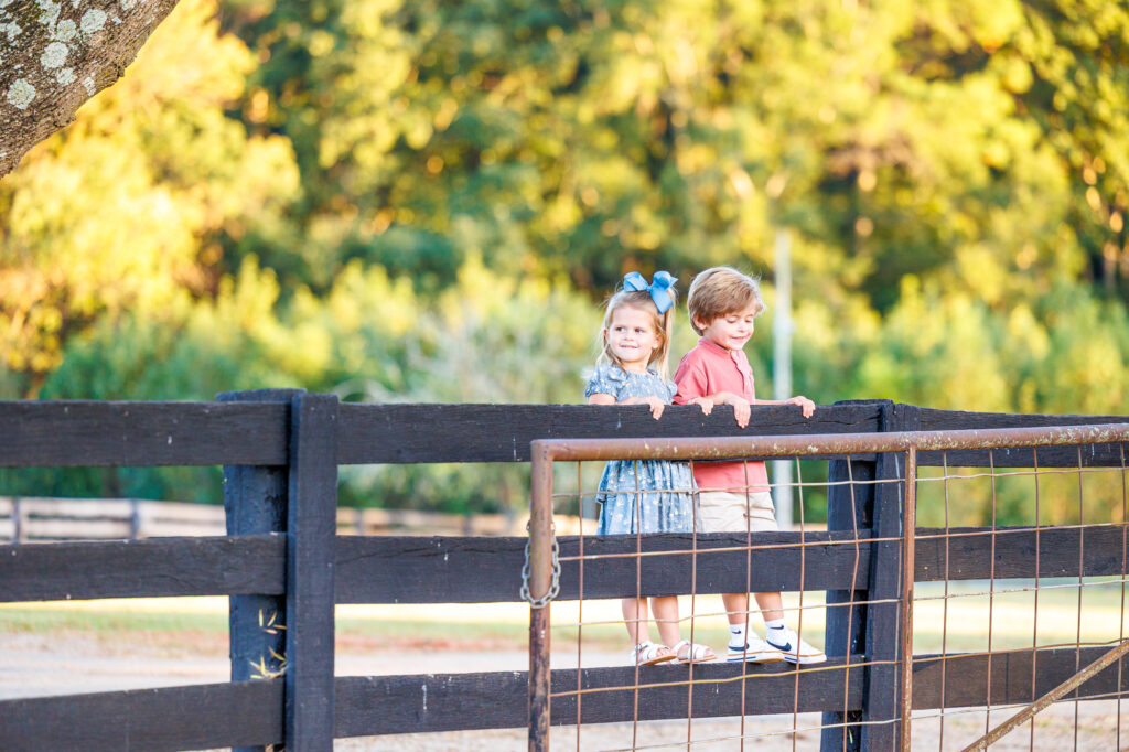 golden hour family session at Sugg Farm