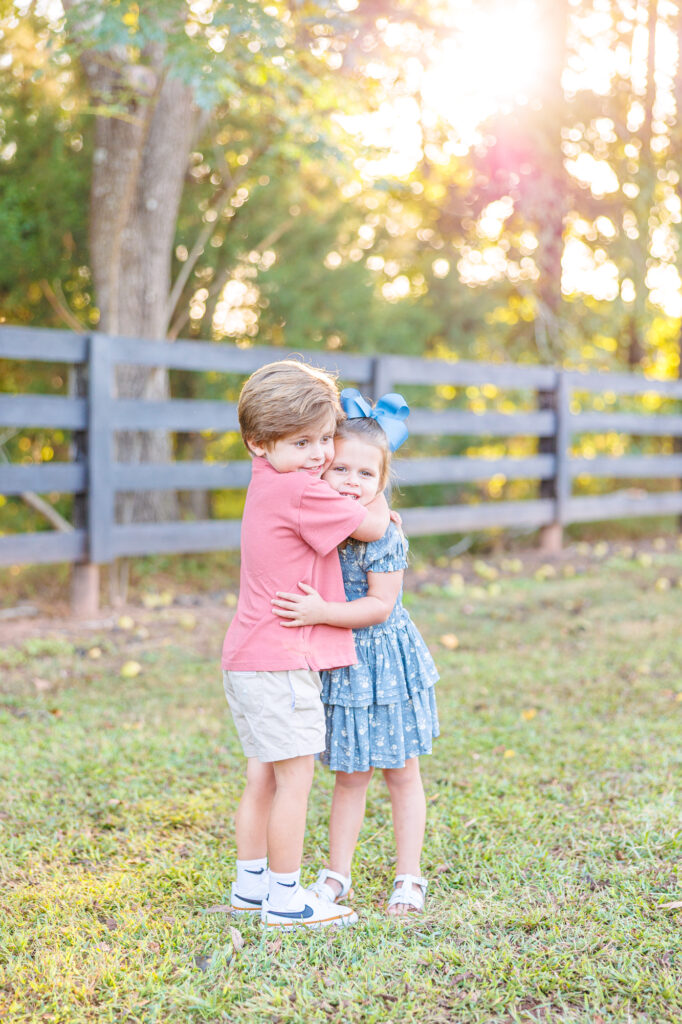 golden hour family session at Sugg Farm