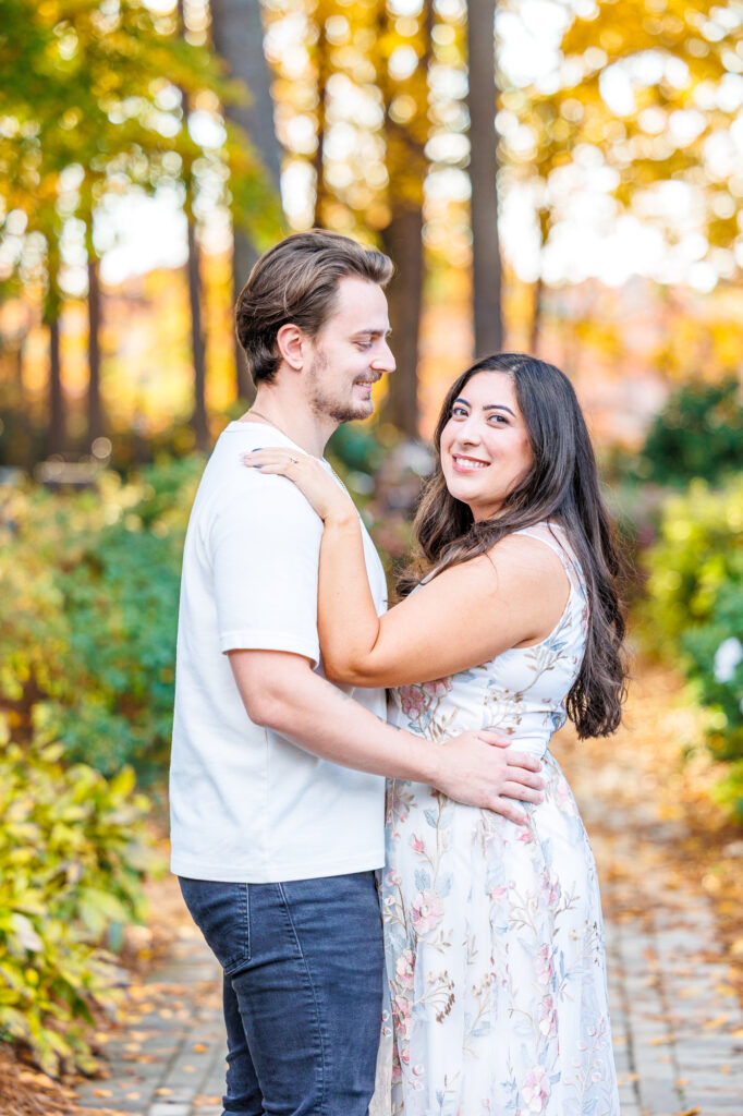 fall engagement session at WRAL Azalea Gardens