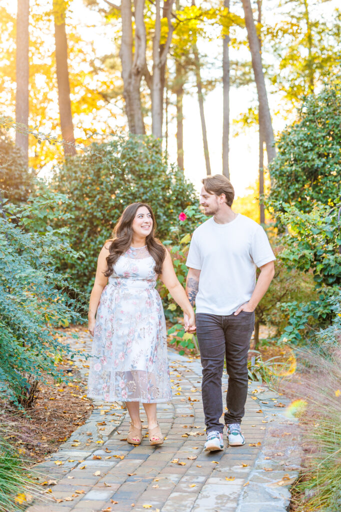 fall engagement session at WRAL Azalea Gardens