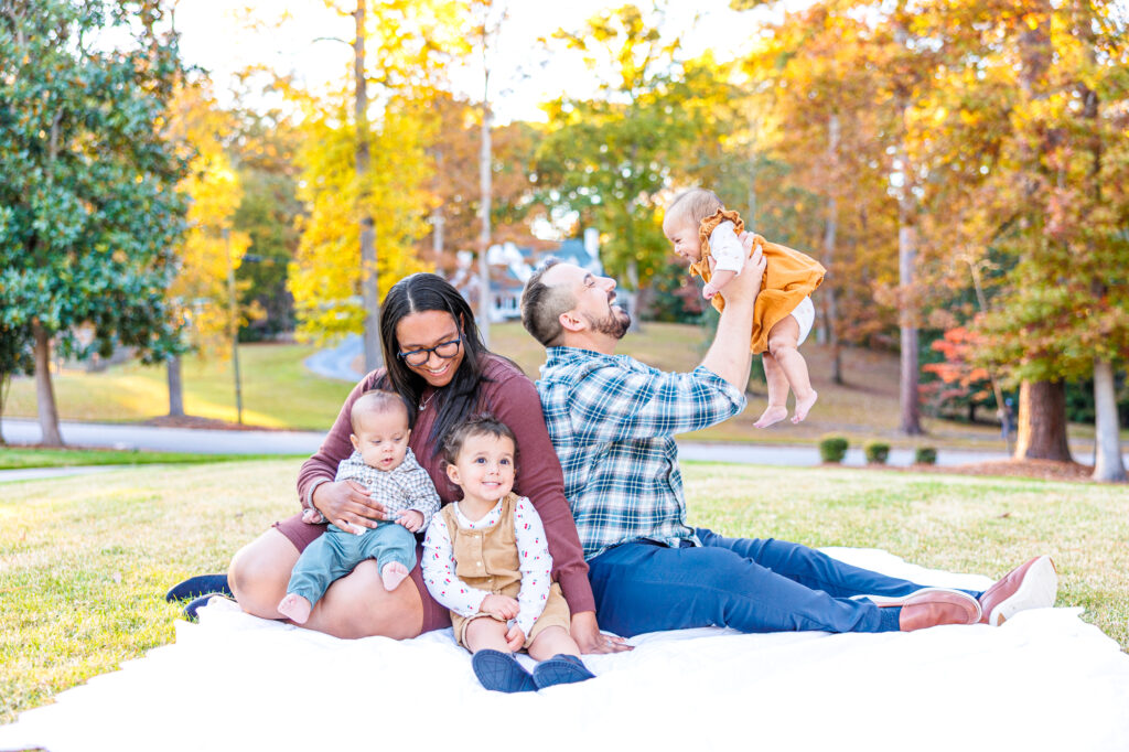 fall family session at Fuquay Mineral Spring Park