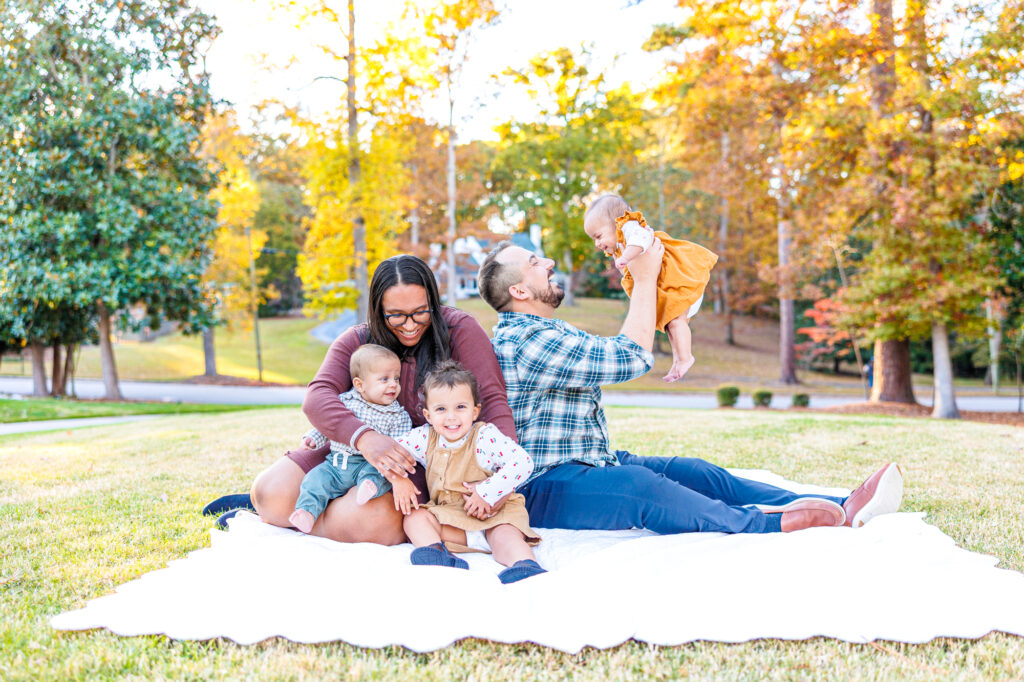 fall family session at Fuquay Mineral Spring Park