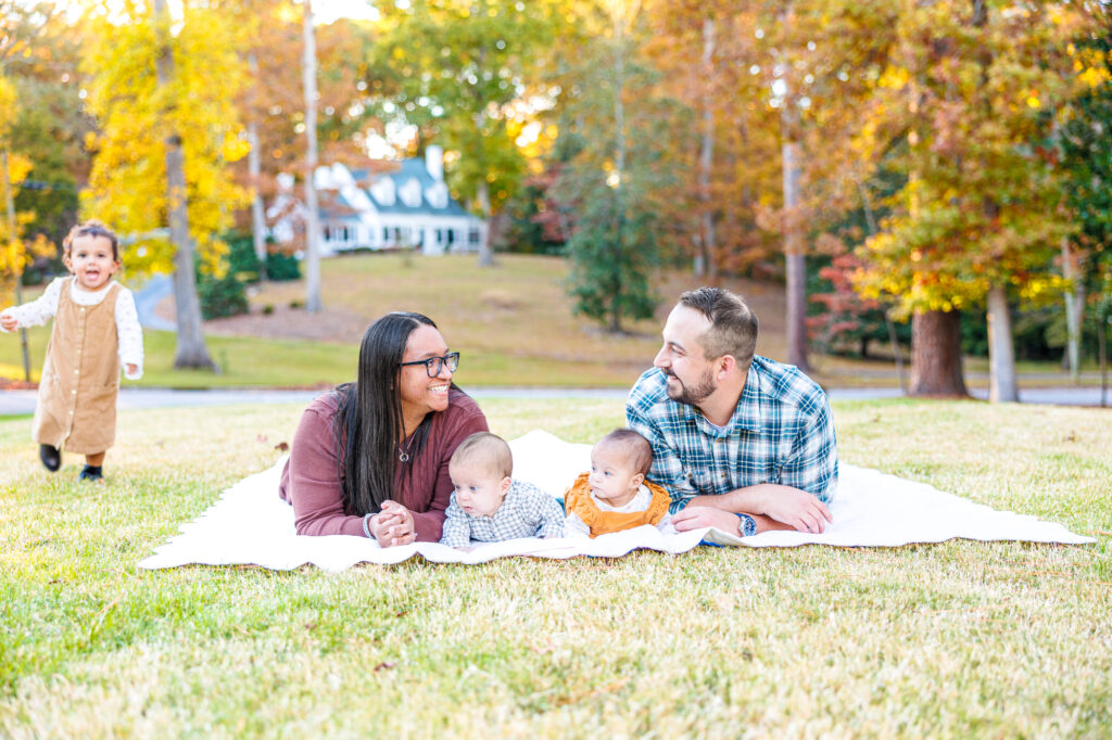 fall family session at Fuquay Mineral Spring Park