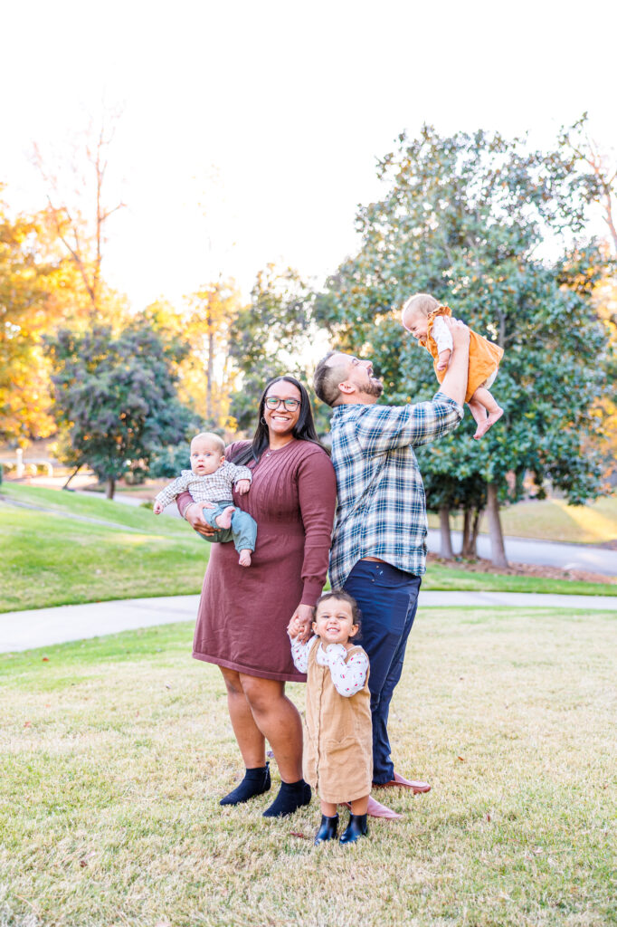 fall family session at Fuquay Mineral Spring Park