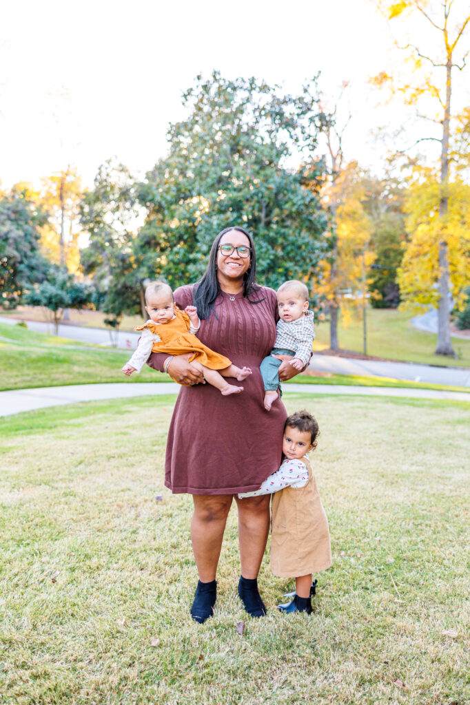 fall family session at Fuquay Mineral Spring Park