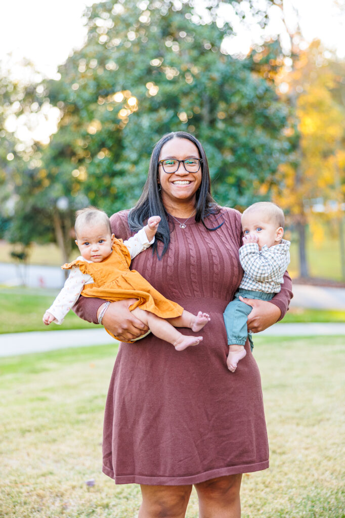 fall family session at Fuquay Mineral Spring Park