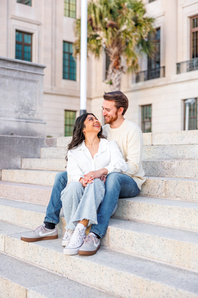 downtown wilmington engagement session